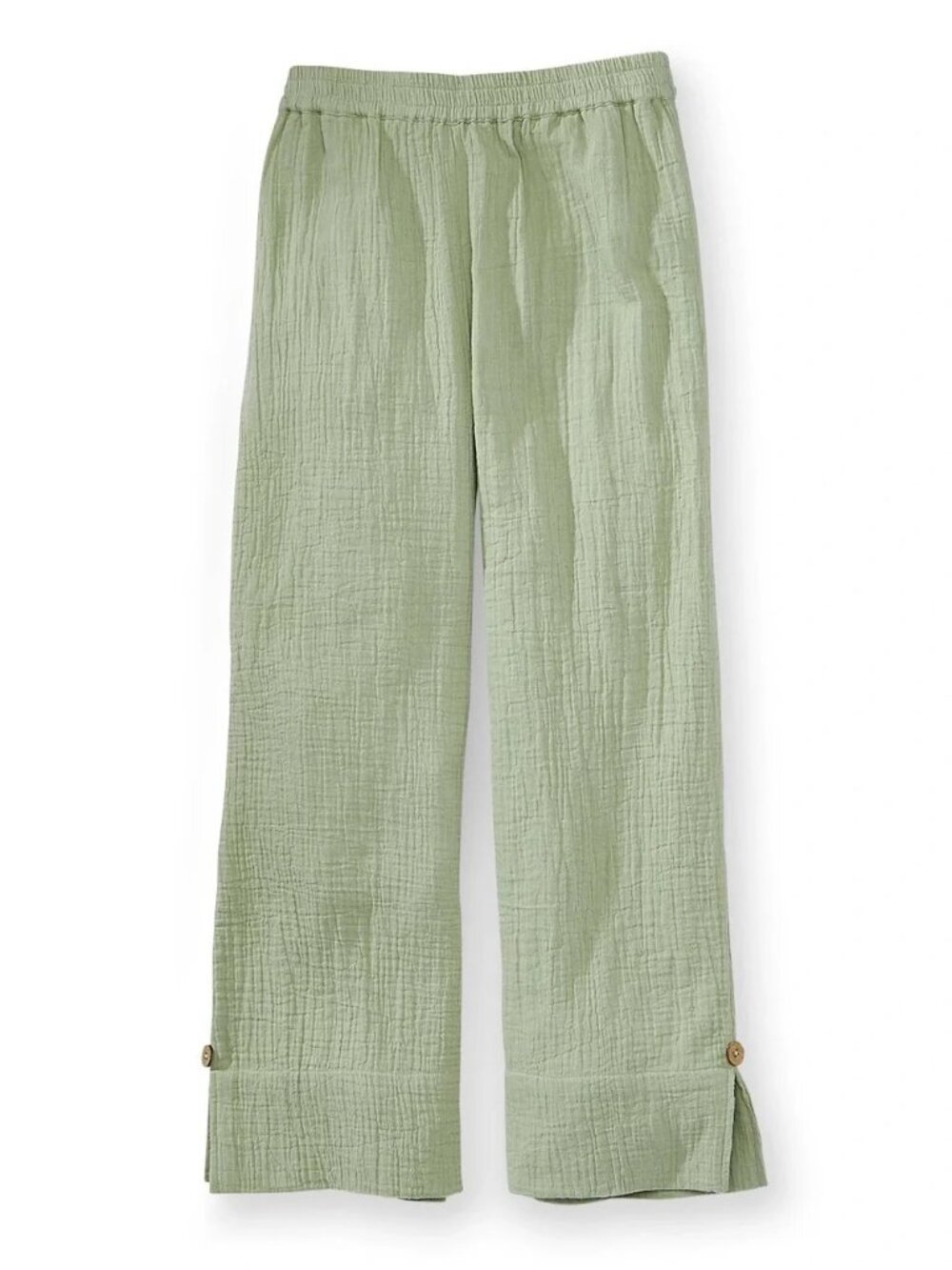 NORTHSTYLE - Gauze Double Cloth Casual Crop Pant - Green Sauge Size Medium - Picture 1 of 8